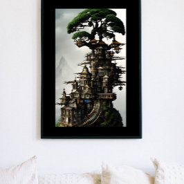 De Bonsai Treehouse Fantasy Art Poster