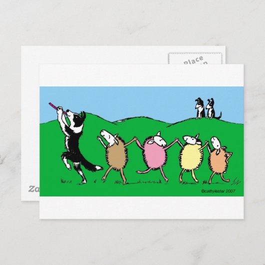 De Bonte Pijper van border collie Briefkaart (Voorkant / Achterkant)