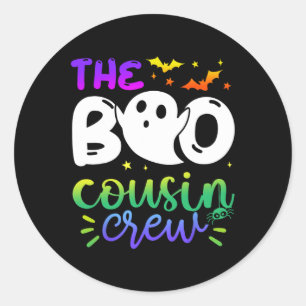 De Boo Cousin Crew Halloween Ghost Trick Treat SQ Ronde Sticker