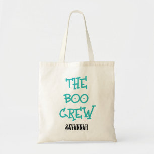 De boo crew aangepaste kinder naam blauwgroen Hall Tote Bag