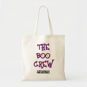 De boo crew aangepaste kinder naam Halloween snoep Tote Bag