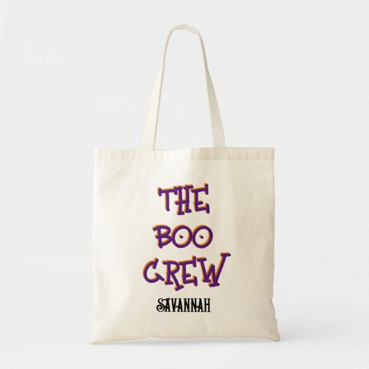 De boo crew aangepaste kinder naam Halloween snoep Tote Bag (Voorkant)