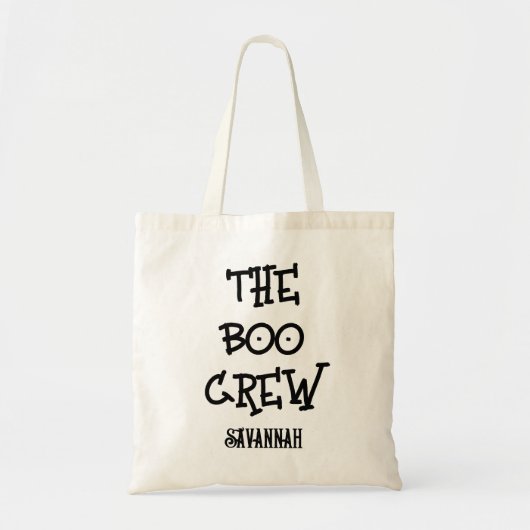 De boo crew aangepaste naam Halloween Kinder snoep Tote Bag (Voorkant)