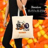 De Boo Crew Custom Name Halloween Trick or treat Tote Bag