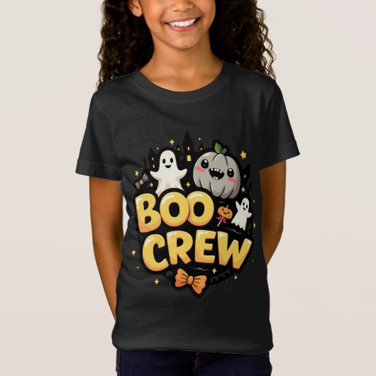 De Boo Crew Gele Halloween Familie Matching Kinder T-shirt (Voorkant)