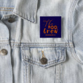 De Boo Crew Halloween Boo Knop Vierkante Button 5,1 Cm (In situ)