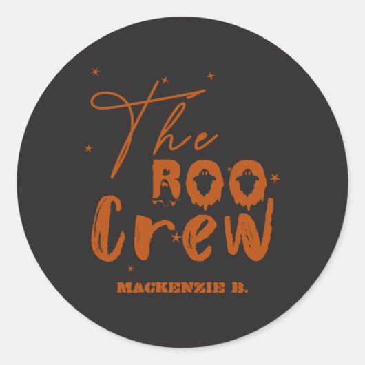 De Boo Crew Halloween Boo Ronde Sticker (Voorkant)