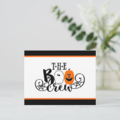 De Boo Crew Halloween Ghost Pumpkin Feestdagenkaart (Staand voorkant)