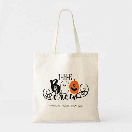 De Boo Crew Halloween Ghost Pumpkin op persoonlijk Tote Bag (Voorkant)
