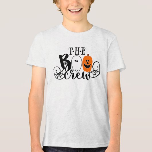 De Boo Crew Halloween Ghost Pumpkin Tri-Blend Shirt (Voorkant)