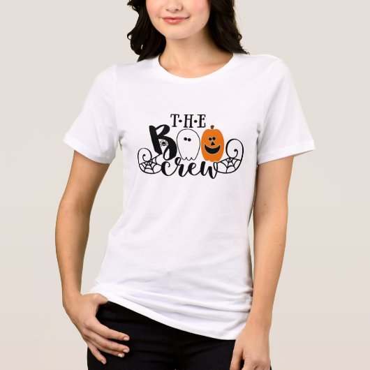 De Boo Crew Halloween Ghost Pumpkin Tri-Blend Shirt (Voorkant)