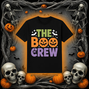 De Boo Crew Halloween Jack-O'-Lantern & Spin Gr T-shirt