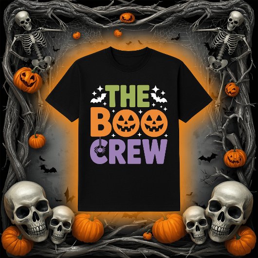 De Boo Crew Halloween Jack-O'-Lantern & Spin Gr T-shirt