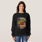 De Boo Crew Halloween Pumpkin Ghost Bat Spiderweb Trui (Voorkant volledig)