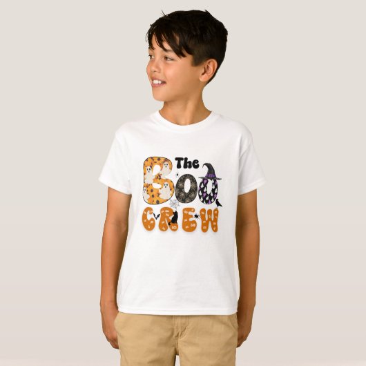 De Boo Crew kleurrijke Halloween familie matching T-shirt (Voorkant volledig)
