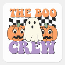 De Boo Crew Lieve Halloween Vierkante Sticker