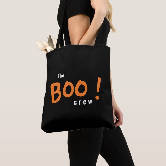 De Boo Crew Modern Monogram Custom Halloween Tote Bag (Dichtbij)