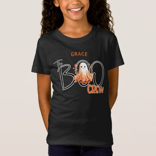 De Boo Crew Naam Halloween Meisje T-Shirt (Voorkant)