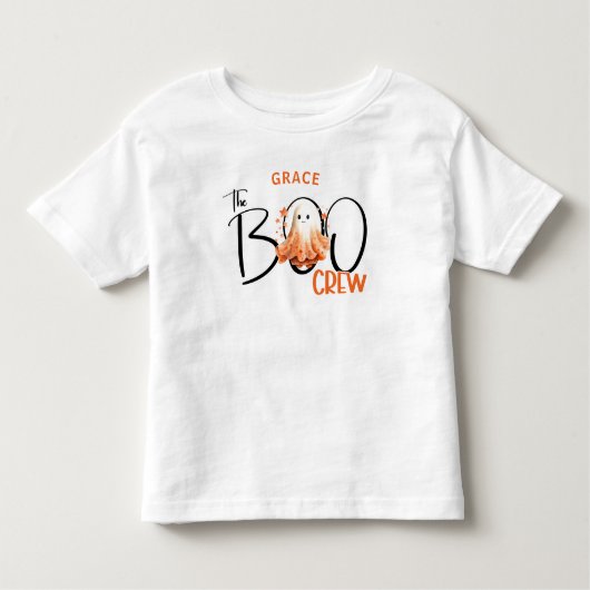 De Boo Crew Naam Modern Halloween Peuter T-shirt (Voorkant)