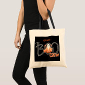 De Boo Crew Naam Zwart Sinaasappel Halloween Canva Tote Bag (Voorkant (product))
