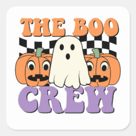 De Boo Crew Schattige Halloween Vierkante Sticker