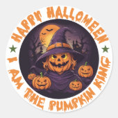 De Boo Crew Sinaasappel Halloween Ronde Sticker (Voorkant)