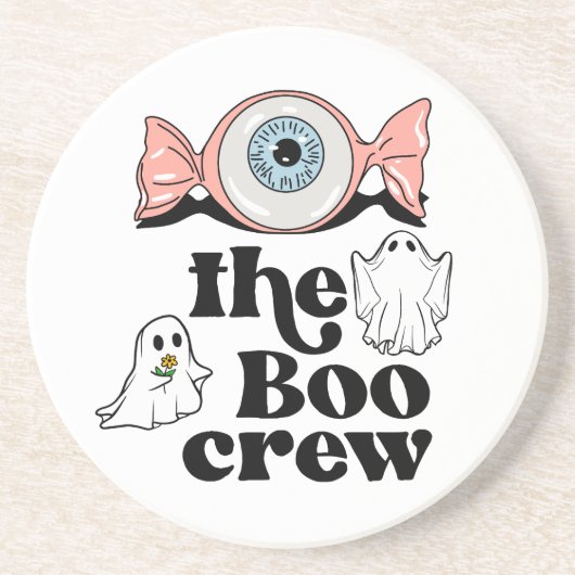 De Boo Crew | Spooktacular Halloween Squad Zandsteen Onderzetter (Voorkant)