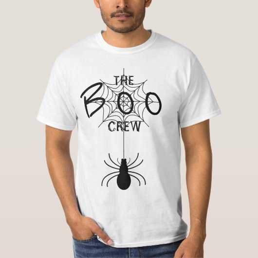 De boo crew- zwarte spin & spinnenweb t-shirt (Voorkant)
