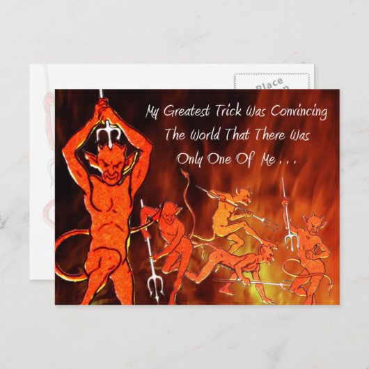 De boodschap van de duivel briefkaart (Voorkant / Achterkant)