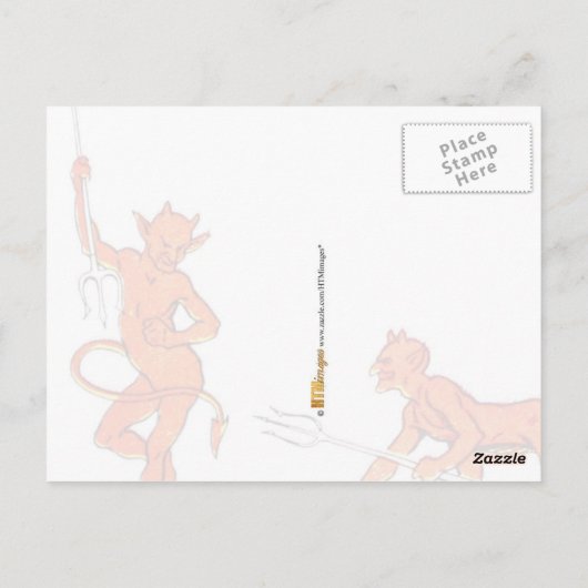 De boodschap van de duivel briefkaart (Achterkant)