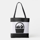 De boodschappentas Black & White Canvas tas (Achterkant)
