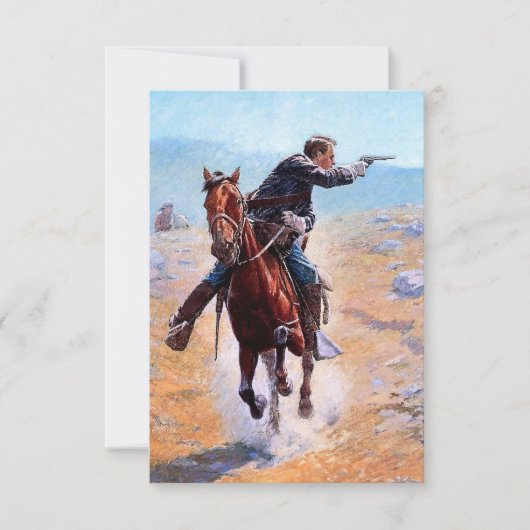 “De boodschapper” Westerse kunst van Charles Schre Bedankkaart (Voorkant)