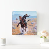 “De boodschapper” Westerse kunst van Charles Schre Vierkante Klok (Huis)
