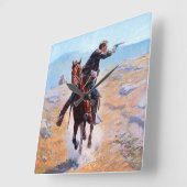 “De boodschapper” Westerse kunst van Charles Schre Vierkante Klok (Hoek)