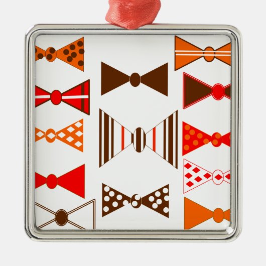 De boog bindt Retro Metalen Ornament (Voorkant)