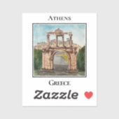 De Boog van Hadrianus, Athene, Griekenland Sticker (Vel)