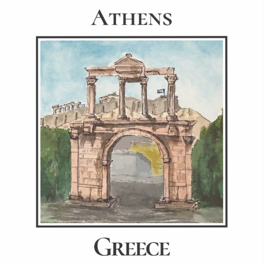 De Boog van Hadrianus, Athene, Griekenland Sticker (Voorkant)