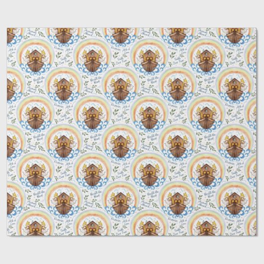 De boog van Noach met dieren Cadeaupapier (Vlak)