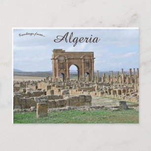 De boog van Trajanus in de ruïnes van Timgad, Alge Briefkaart
