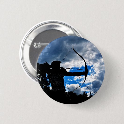 De boogschutter ronde button 5,7 cm (Voorkant /achterkant)