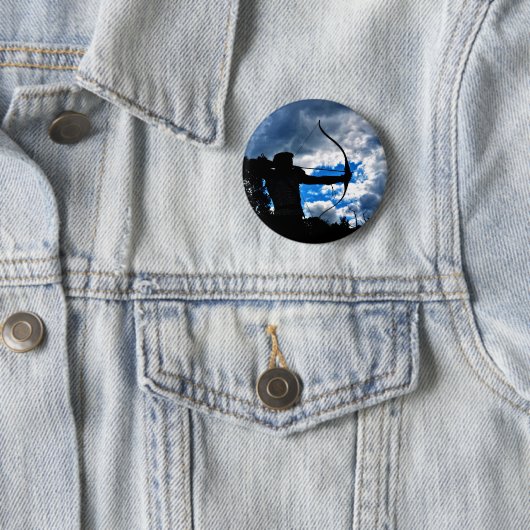 De boogschutter ronde button 5,7 cm (In situ)