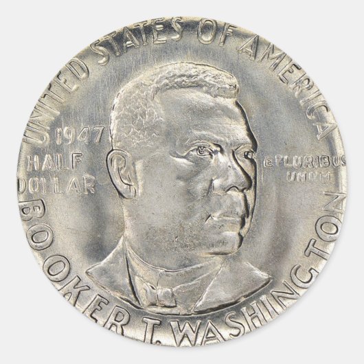 De Booker T. Washington Memorial Half dollar Ronde Sticker (Voorkant)