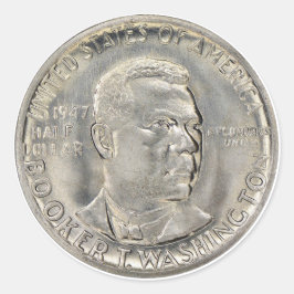 De Booker T. Washington Memorial Half dollar Ronde Sticker