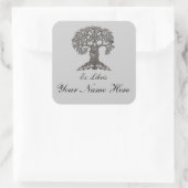 De Bookplaat van de lezingsboom - vierkant Vierkante Sticker (Tas)