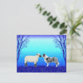 De "boom" Border collie Postcard~Christmas van de Feestdagenkaart (Staand voorkant)