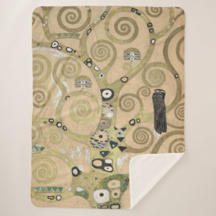 De Boom des Levens, Gustav Klimt Olie Schilderij Sherpa Deken