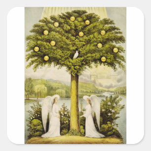 De boom des levens vierkante sticker