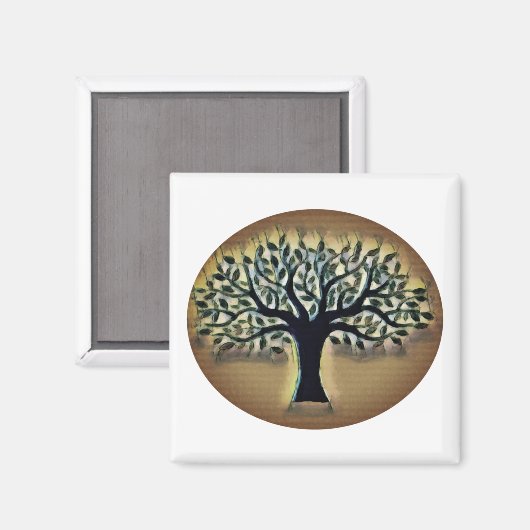 De boom heeft een gele waterverf magneet (Voorkant / Achterkant)