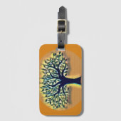 De boom heeft een gele waterverf van het landschap bagagelabel (Voorkant (verticaal))