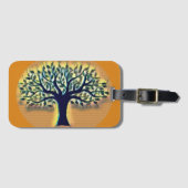 De boom heeft een gele waterverf van het landschap bagagelabel (Voorkant (horizontaal))